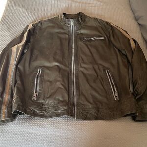 Leather Moto jacket-32 Bar blues